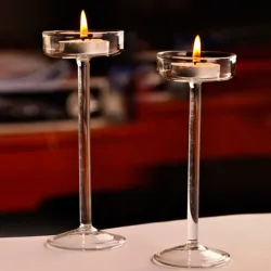 Velas y CandelabroSoporte de vela de vidrio elegante - soporte