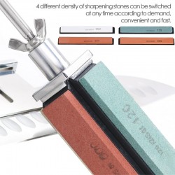 afiladores de cuchillosAfilador de cuchillo de cocina profesional - herramienta de ángulo fijo - con 4 pilas
