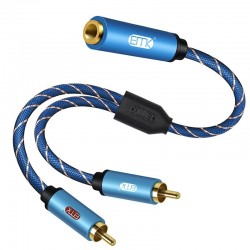 Cables35mm hembra a 2RCA cable de audio estéreo masculino - oro plateado