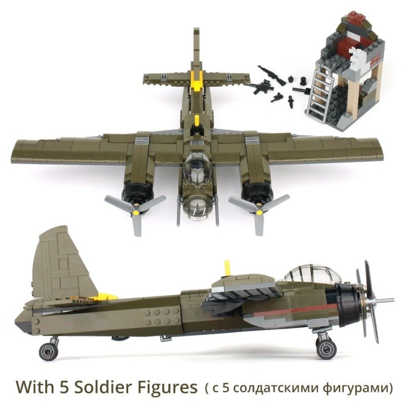 Military Ju-88 bombing plane - building block set - 559 piecesConstruction
