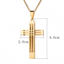 Vintage cross pendant - necklace - gold - half goldenNecklaces