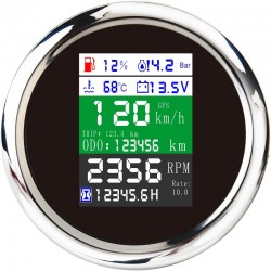 Diagnóstico85mm - 6 in 1 - multifuncional - medidor digital - gps - speedometer - 9-32V - nivel de combustible - temperatura ...