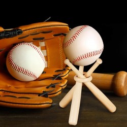 Baseball / golf tennis ball display stand - wooden holderBaseball
