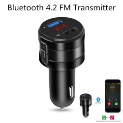 Accesorios exterioresSin manos - Bluetooth - 4.2 FM - Transmisor - Cargador de coche - Adaptador USB dual - MP3 Player
