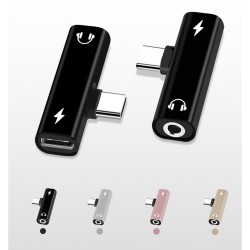 Electrónica & Herramientas2 En 1 - Tipo C - 3,5 mm Jack - convertidor de carga de auriculares USB - Tipo C Teléfonos