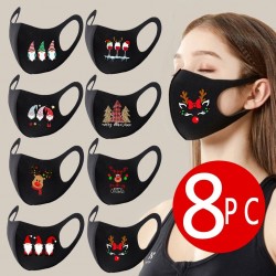 Mascarillas bucales8 piezas - cara protector / máscaras de boca - lavable - impresión de Navidad