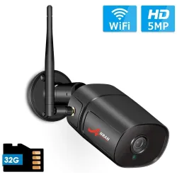 Cámaras de seguridad5 MP - 1920P HD - cámara de seguridad inalámbrica - dos modos de audio - WiFi - soporte Onvif - impermeable