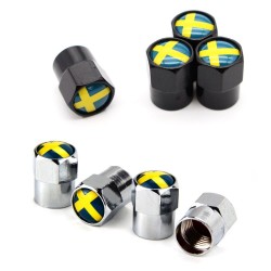 Styling parts4Pcs/set - bandera sueca - tapas de válvula