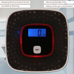 LCD - carbon monoxide gas alarm - poisoning / smoke tester - detector - sensor - monitorHome security