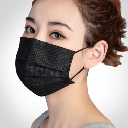 Mascarillas bucalesCara protectora / máscara de boca - desechable - 3 capas - negro - 5 - 500 piezas