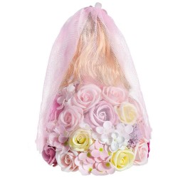Decoraciónmuñeca princesa hecha de rosas de infinito con luz LED