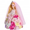 Decoraciónmuñeca princesa hecha de rosas de infinito con luz LED
