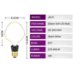 E27E27 - 220V - 240V - 3W - 4W - 4.5W - bulbo LED vintage - diseño irregular