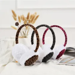 Leopard print plush earmuffsHats & Caps