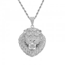 CollaresLa cabeza del león cristalino - collar lujoso - unisex
