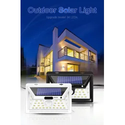 LED solar light - outdoor - motion sensor - wall - waterproof - 34 LEDSSolar lighting
