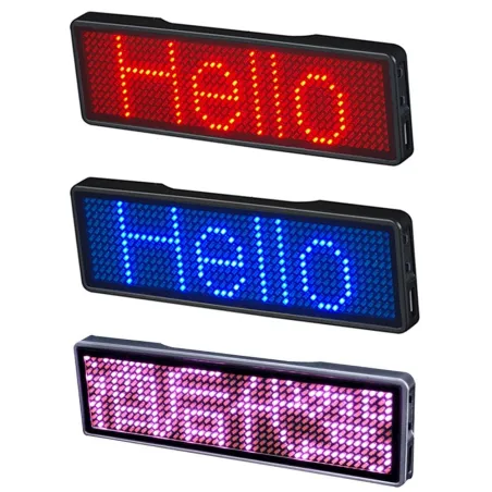 Iluminación de escenarios y eventosInsignia LED digital - insignia - programable - tablero de mensajes de desplazamiento - Bl...