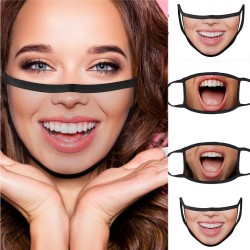 Realistic mouth print - cotton face mask - reusable - washable