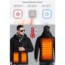 ChaquetasUSB - calentada chaqueta térmica con capucha / cremalleras - impermeable