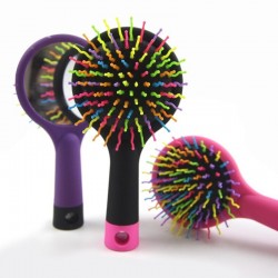 Anti-static comb - rainbow hair brush with mirrorHair