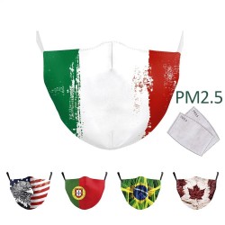 World flag print - cotton face masks - washable - reusable