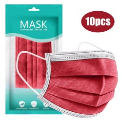 Mouth / face protective face mask - disposable - anti-bacterial - red - 10 - 100 piecesMouth masks