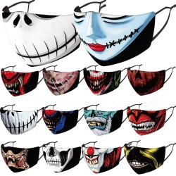 Mascarillas bucalesMáscara protectora de la cara de la boca - filtro PM2.5 - reutilizable - Clown Joker Devil