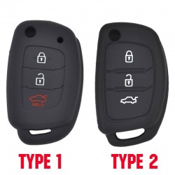 LlavesFunda de silicona para llaves de coche - Hyundai - Elantra - Tucson - i40 - i20 - i10 - Creta - Santa Fe - 3 botones