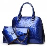 Leather handbag - crossbody - small purse - flowers print - 3 pieces setSets