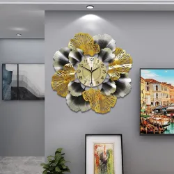 RelojesGinkgo leaf quartz wall clock - 59*59cm