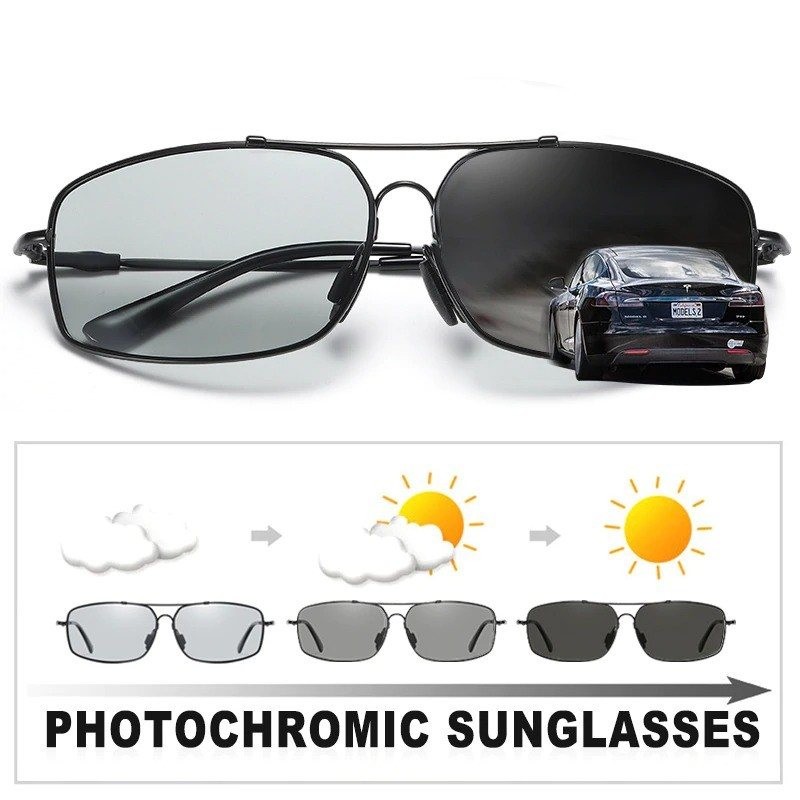 Photochromic metal sunglasses - polarized - day / night driving - UV 400Sunglasses