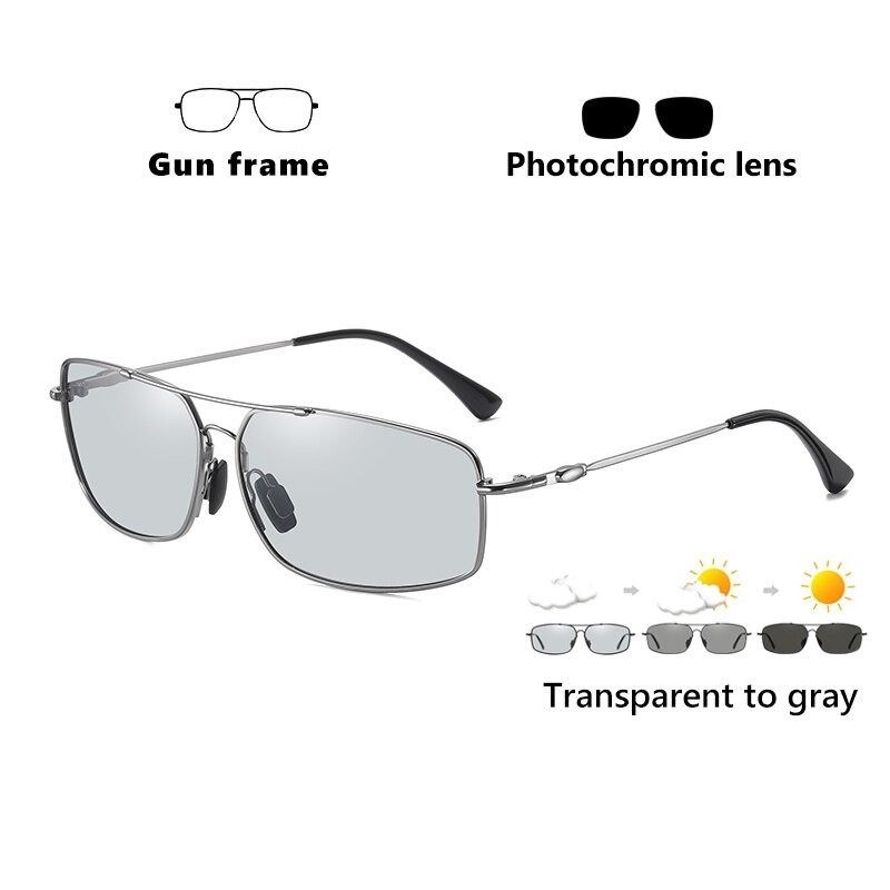 Photochromic metal sunglasses - polarized - day / night driving - UV 400Sunglasses