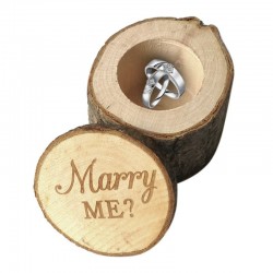 Día de San ValentínWooden ring holder case - ring engagement - marry me logo