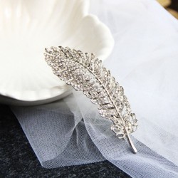 Pinzas de cabelloCrystal feather hair clip for women