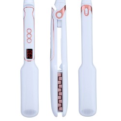 Volumizing hair straightener / curler / brush comb - corn shaped ceramic plates - LCD displayStraighteners