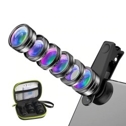 6 in 1 - universal phone camera lens - fisheye - wide angle - macro - CPL/Star ND32 filter - for Smartphones