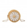 Small round shoulder bag with a flower - with a chain strap - leatherHandbags