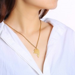 Heart pendant with necklace - custom made engraved name - 2 piecesNecklaces