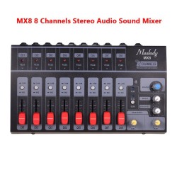AudioMX8 mixing console - 8 channels - audio sound mixer - low noise - with power adapter