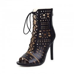 PumpsOpen toe lace-up heels - with a back zipper