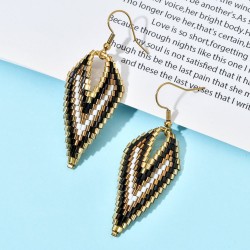 Long earrings with beads - V-shapedEarrings