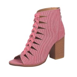 PumpsCross-tied high heel boots - denim - ankle length