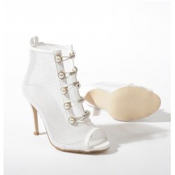 PumpsSexy mesh high heels - lace-up - ankle length - crisscross design