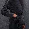ChaquetasLeather fur coat - with fluffy collar