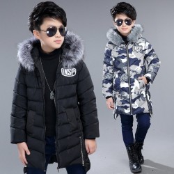 Warm down jacket - with fur collar - for boysKids