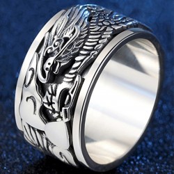 AnillosAncient Chinese dragon ring - 925 sterling silver