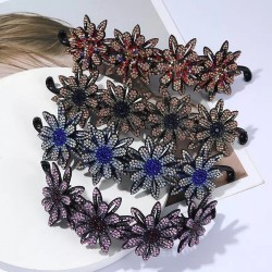 Pinzas de cabelloFloral hair clip - bun claw holder - with sparkling rhinestones
