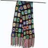 PañuelosBufanda de crochet hecha a mano - con flores - con borlas