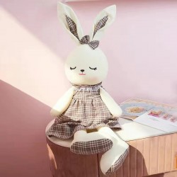 Rabbit in checkered dress - stuffed toy / dollCuddly toys