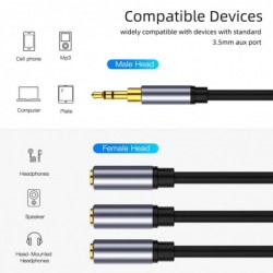 DivisorAudio splitter - 3 female to 1 male - 3.5mm jack - iPhone / Samsung / MP3 player